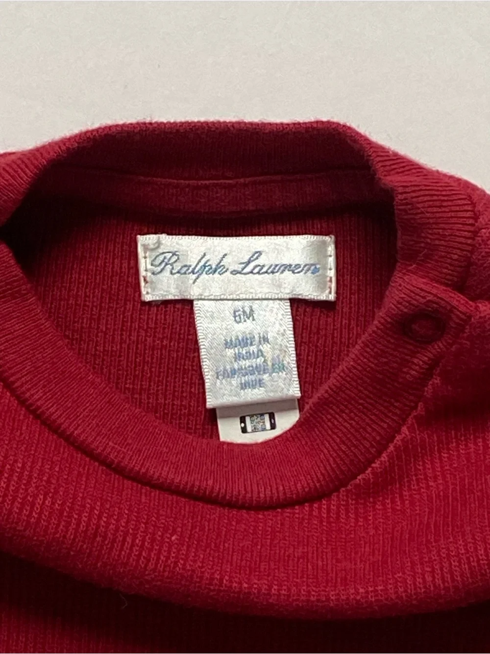 Polo Ralph Lauren Shirt Size 6 Months Boys Long Sleeve Burgundy Red 100% Cotton